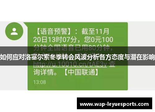 如何应对洛塞尔索冬季转会风波分析各方态度与潜在影响